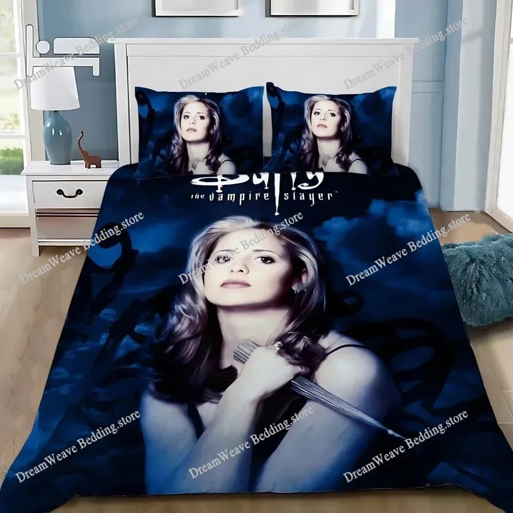Set di biancheria da letto con copripiumino e federa Buffy The Vampire Slayer, decorazione per camera da letto per adulti, ragazzi e ragazze, regalo per bambini, singolo, doppio, grande