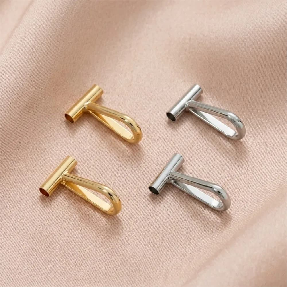 2 pz. Convertitori a tubo in ottone 14K con perno verticale per ciondoli, spille, collane e portachiavi, con passante per la creazione di gioielli fai da te