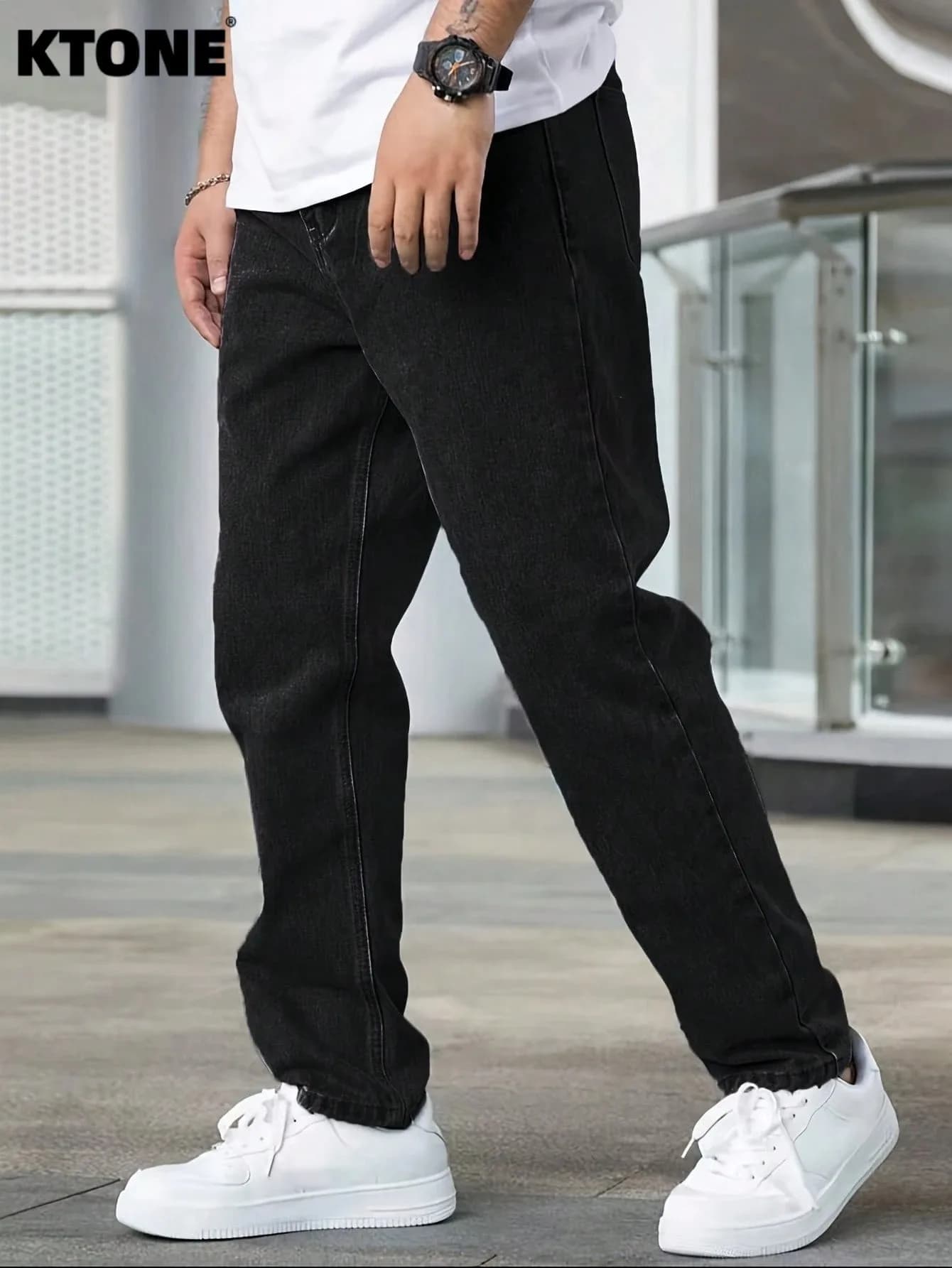 Jeans Slim Contemporanei da Uomo, Stile Originale Y2K, per Uso Quotidiano, Pantaloni in Denim Senza Accessori o Cinture Inclusi
