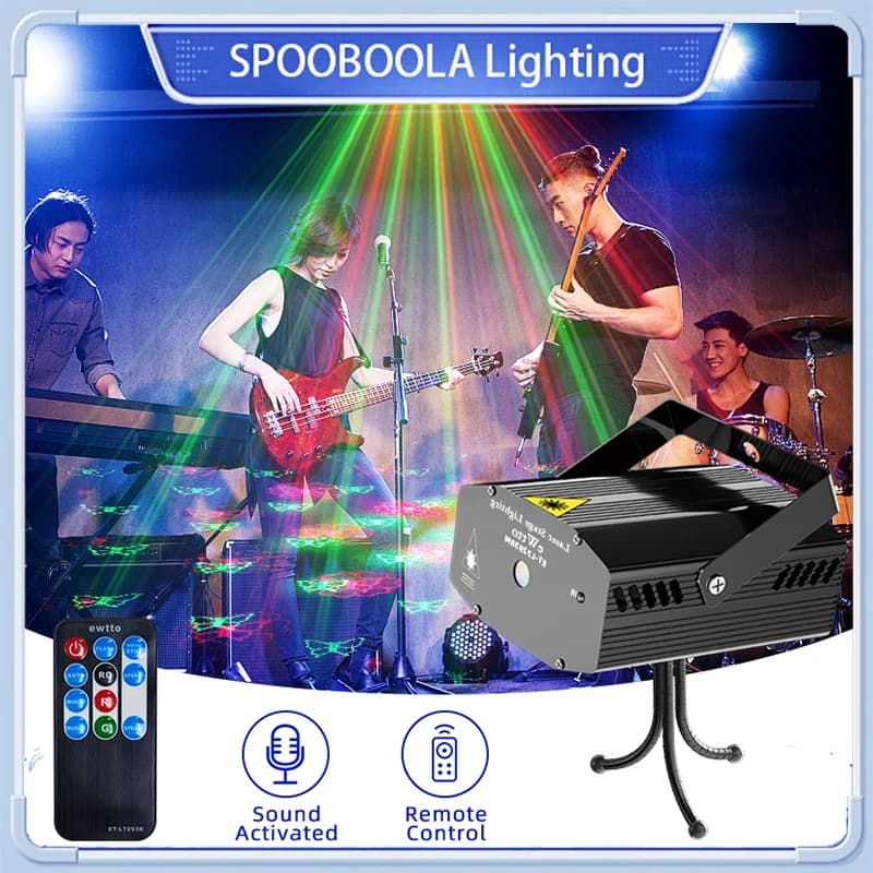 Proiettore laser a LED portatile 6IN1 Luce da palco a LED DJ KTV Lampada da discoteca Luce laser per telecomando per bar di nozze di Natale