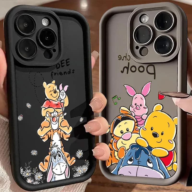 Custodia per telefono in silicone Winnie The Pooh per iPhone 17E 11 12 13 14 15 16 17 Pro Max Fundas 17 Air Plus 16e 13 Mini