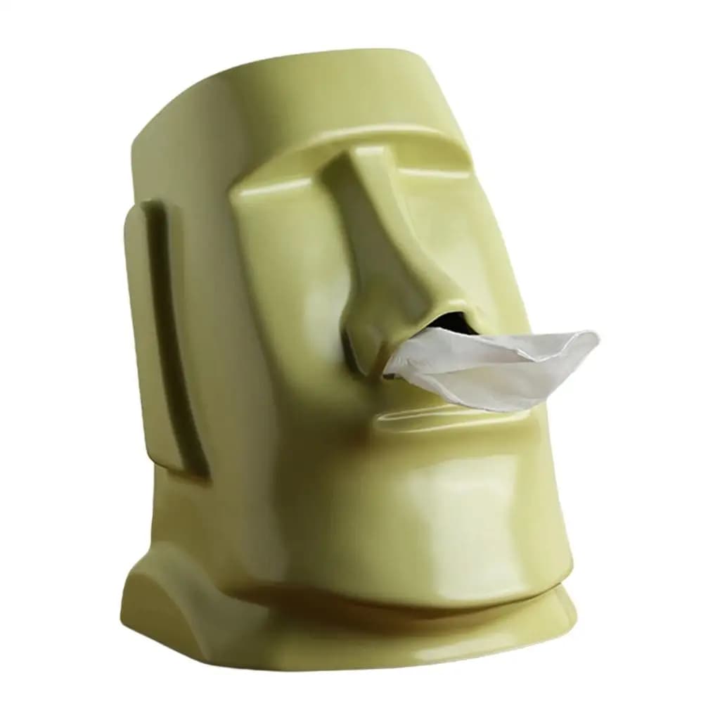 Nordic Tissue Box Holder Cover Easter Island Tissue Holder Paper Holder Napkin Holder for Home Toilet Bathroom