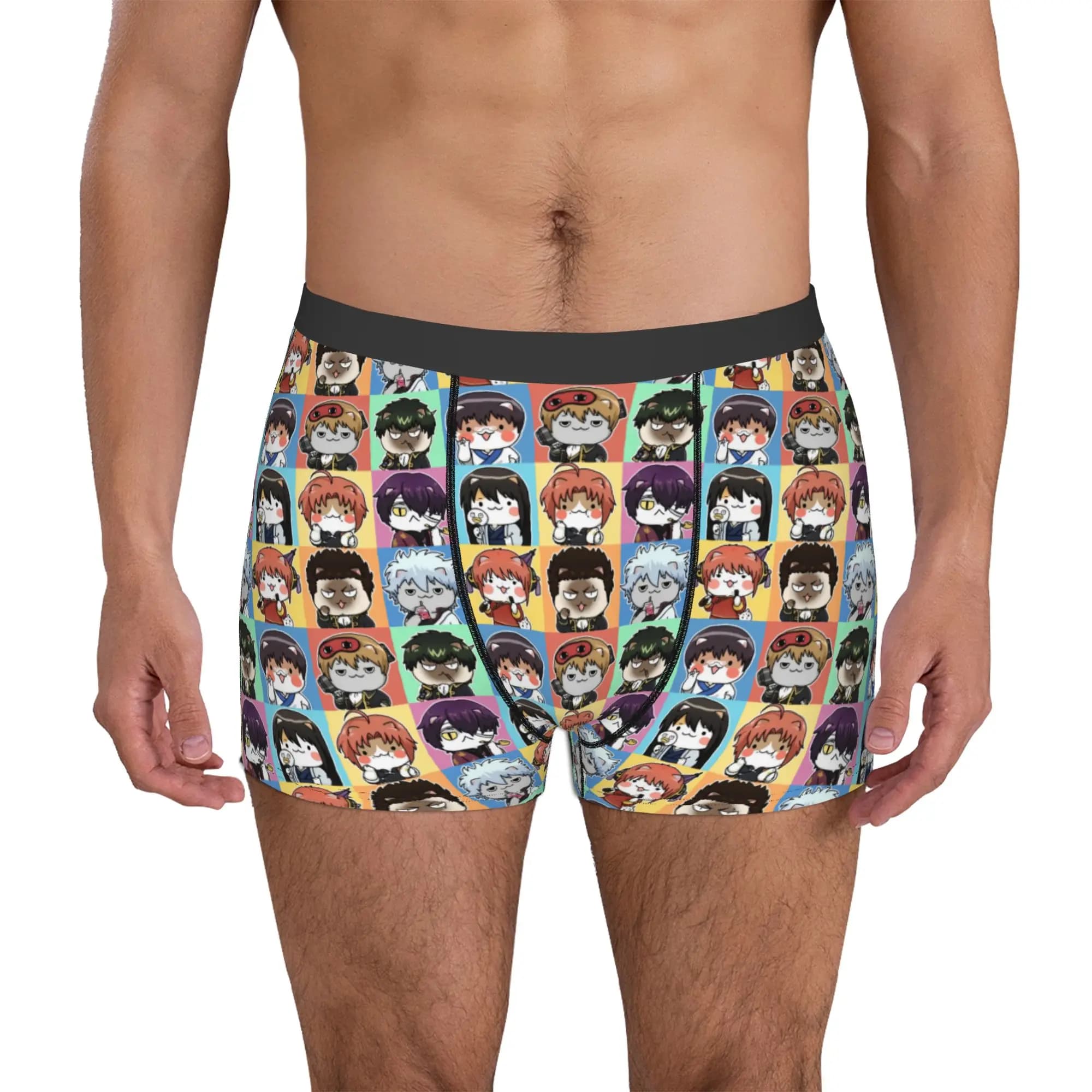 Checkered Plaid Gintama Manga Anime Boxers Shorts Men Briefs Underwear Cool Underpants