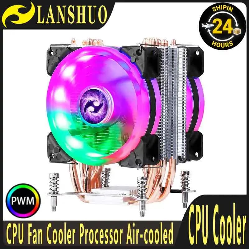 LANSHUO Ventola di Raffreddamento CPU da 90mm, Dissipatore a Torre con 2/4/6 Tubi di Calore, Radiatore Silenzioso per Processore Compatibile con LGA 1700 2011 x99 2066 X79 1200 115X