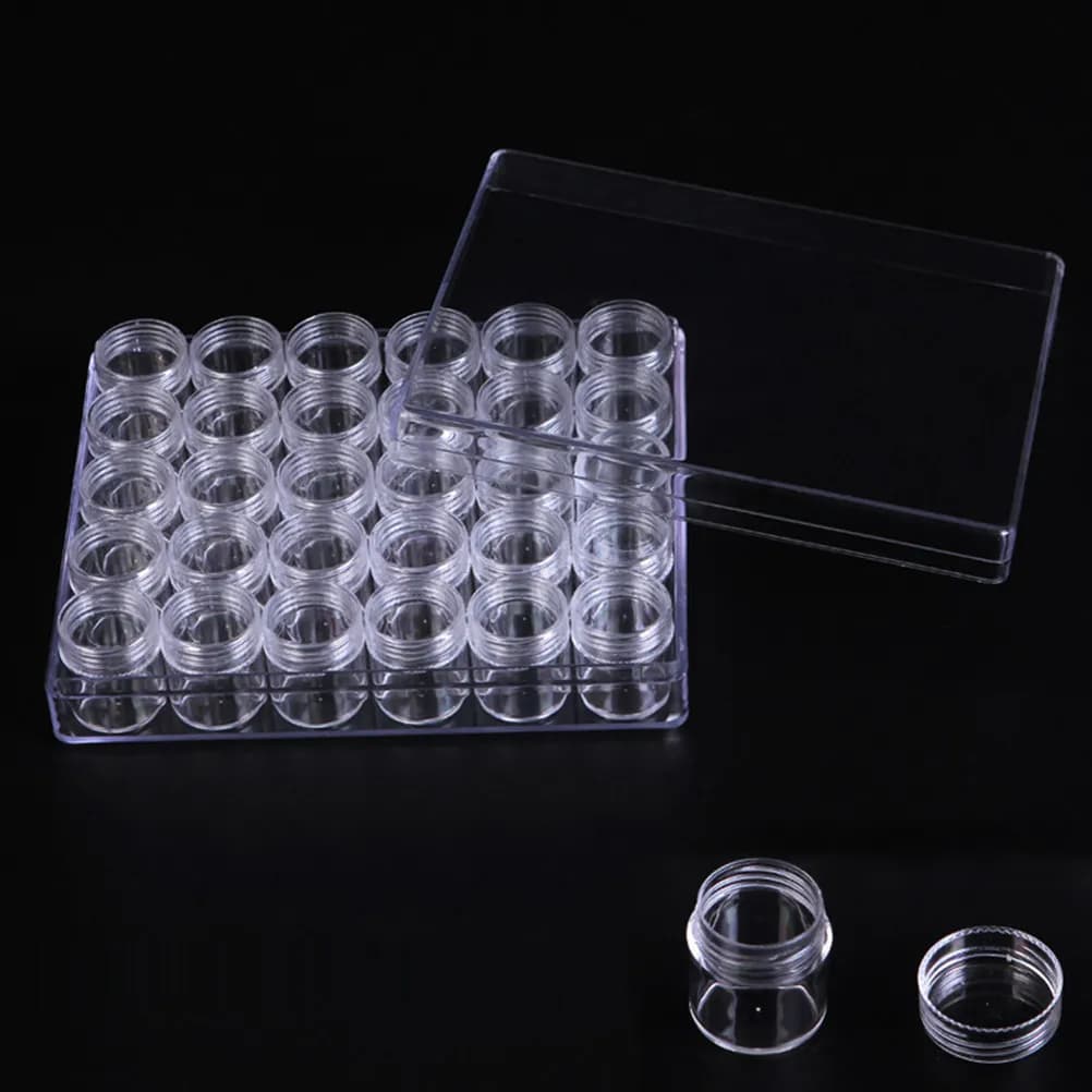 Scatola portaoggetti trasparente per gioielli, organizer per perline, custodia per artigianato fai da te, accessori per nail art, contenitore a 30 scomparti per ricamo