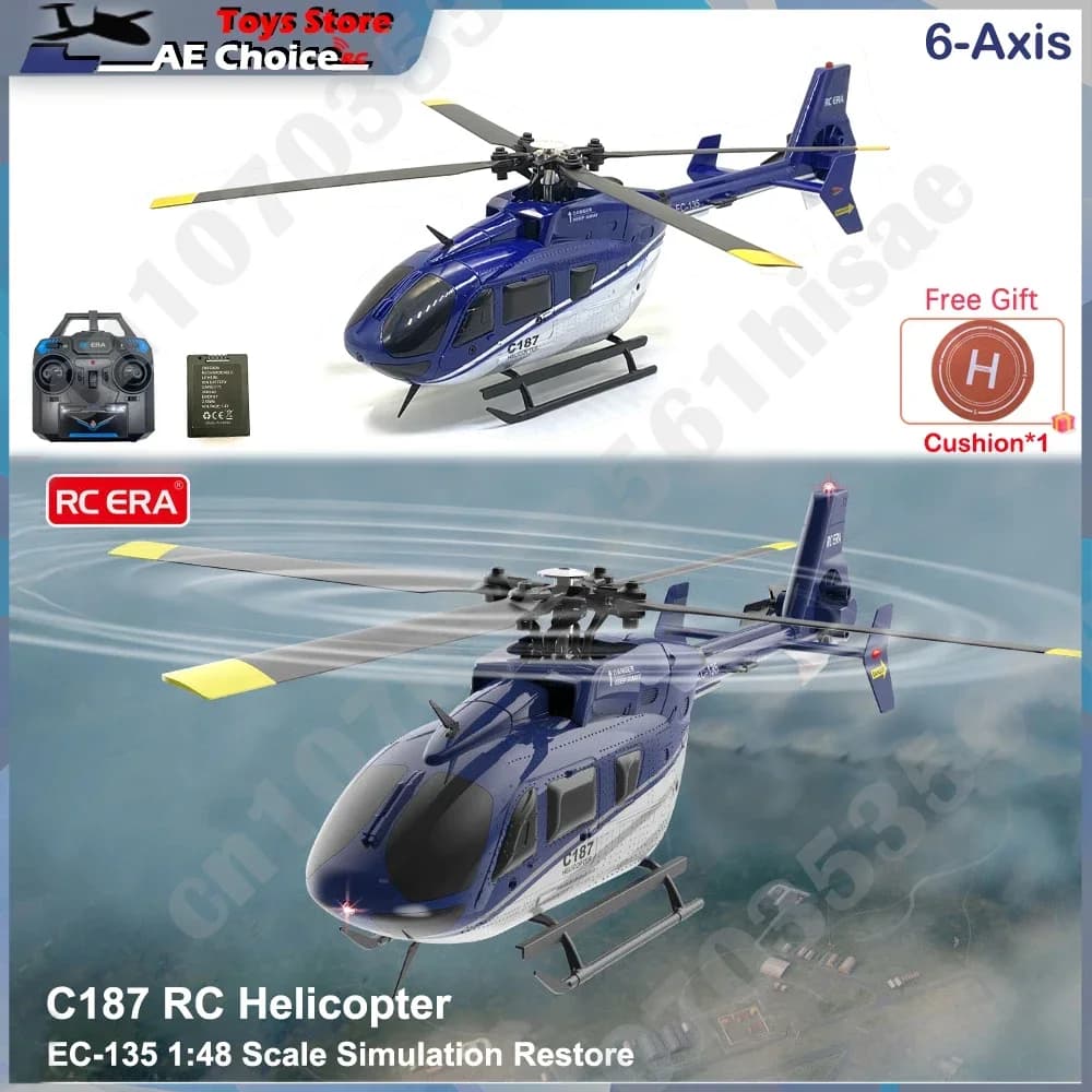 RC ERA C187 EC135 Modello di Aviazione Combattente A Quattro Vie Elica Singola Elicottero 2.4G Modello di Aereo Telecomandato Dron Giocattolo