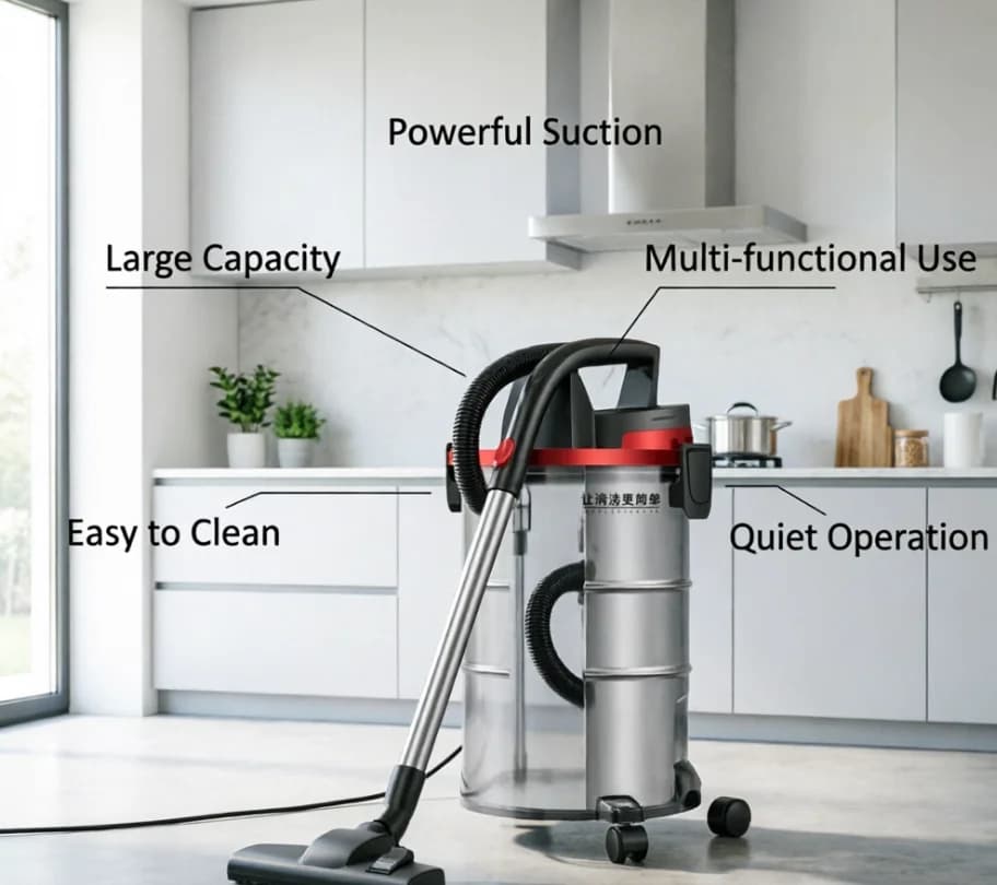 Aspirapolvere Industriale e Domestico Konka 220V, Design ad Alta Potenza e Grande Aspirazione per Ristrutturazioni e Pulizia Auto LYH