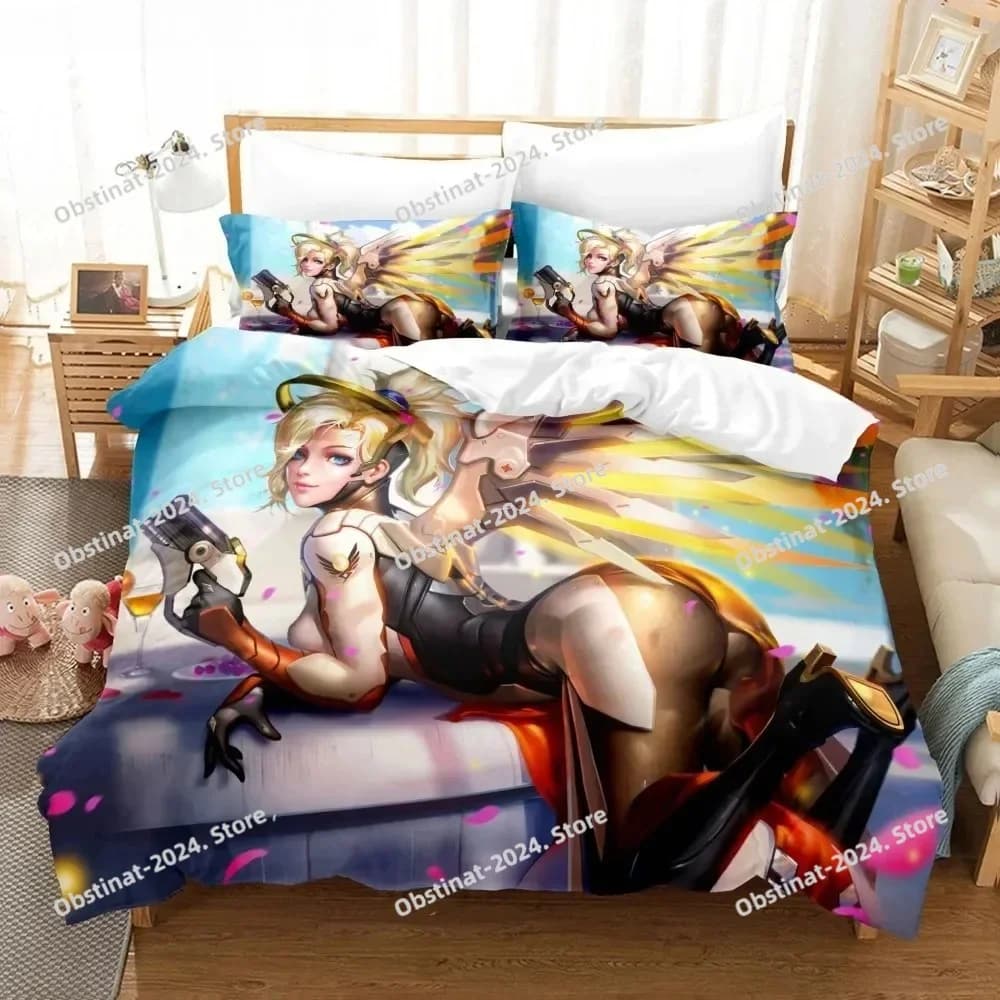 Anime Overwatch Gioco Set biancheria da letto Copripiumino Completo Queen King Size Federa Letto Stampato Set letto Aldult Camera da letto per bambini Singolo Twin