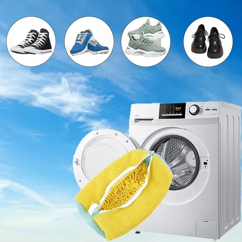 Sacchetto per Lavaggio Scarpe in Cotone, Rimuove Facilmente lo Sporco dalle Fibre Morbide, Sacchetti Anti-Deformazione per Lavatrice
