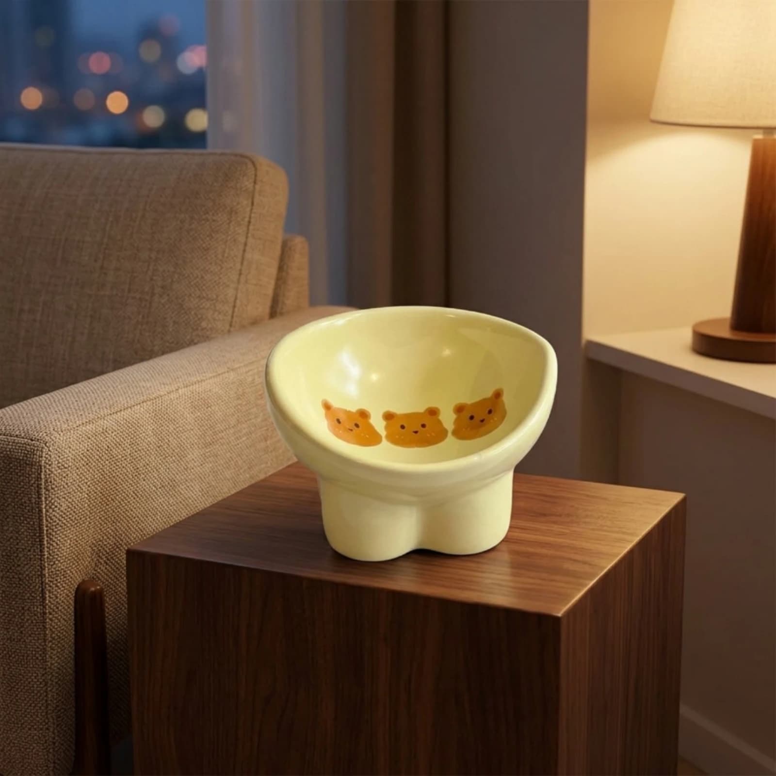 Elevated Cat Bowl Whisker Considerate Raised Cat Water Bowl Ceramic Raised Pet Dish Safe Material Ceramic Pet Food Dish