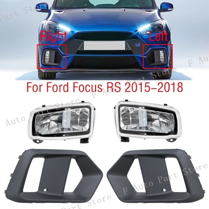 For Ford Focus RS 2015 2016 2017 2018 Car Front Bumper Fog Light Lamp Frame Trim Cover Cap Hood Foglight Foglamp