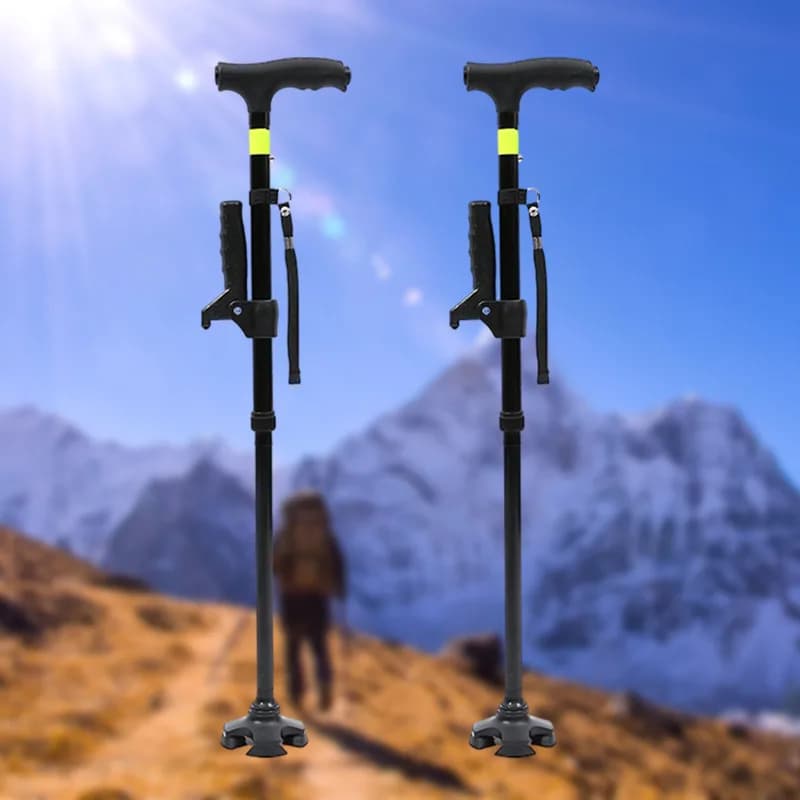 Outdoor non-slip walking stick, portable, folding, light, stable, for adults, for leisure, hiking, camping equipment