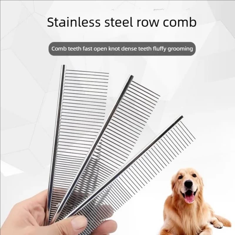 Hot Stainless Steel Pet Comb Long Teeth Comb for Dogs & Cats Pet Hair Comb for Home Grooming Kit Removes Knots Mats & Tangles