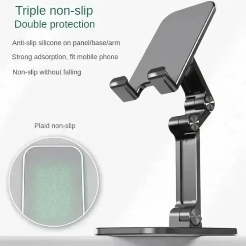 Foldable Adjustable Desktop Phone Stand Height Angle Universal Holder Cradle for iPhone Samsung Tablet Home Office Desk Live