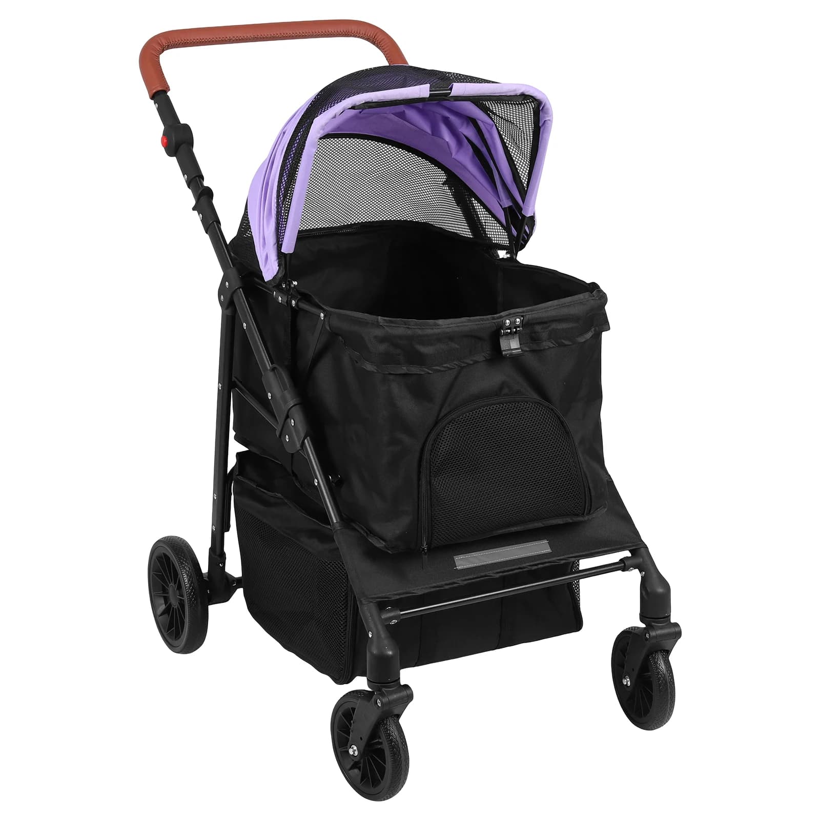 Passeggino per Cani Smooth-Ride con Ruote All-Terrain a 360 Gradi ° Passeggino per Cani e Gatti con Ruote, Maniglia Regolabile per Cani di Piccola e Media Taglia