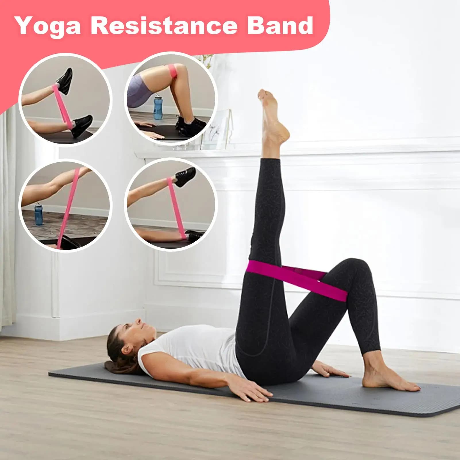 5 packs of service bands for traction Set of strength bands Powerlifting Training Exercise belt stretching for fitness Pilates elastic