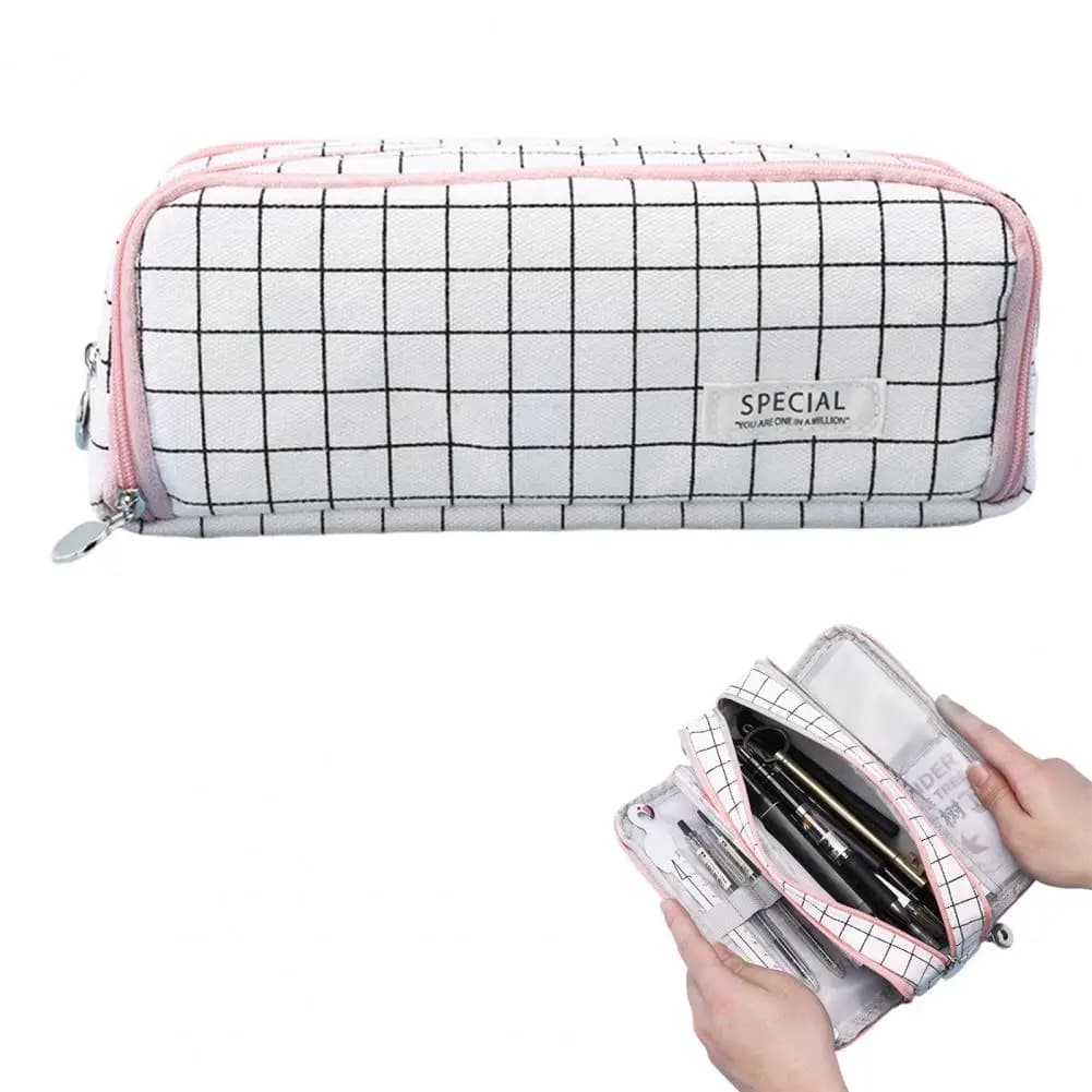 Pencil Bag with Multiple Compartments Lightweight Pencil Organizer Pencil Case with Multiple Compartments Canvas for Office