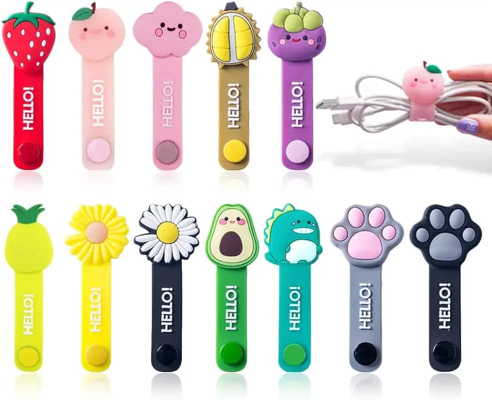 6 pezzi clip per cavi cavo auricolari cavi organizzatore gestione cavi custode avvolgere supporto USB fascette cinghie per cucina domestica, ufficio