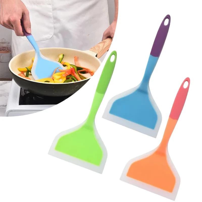 Padella antiaderente Spatola speciale Gel di silice Padella Spatola Ampia superficie Spatola per gel di silice Spatola per frittata Accessori per cucina