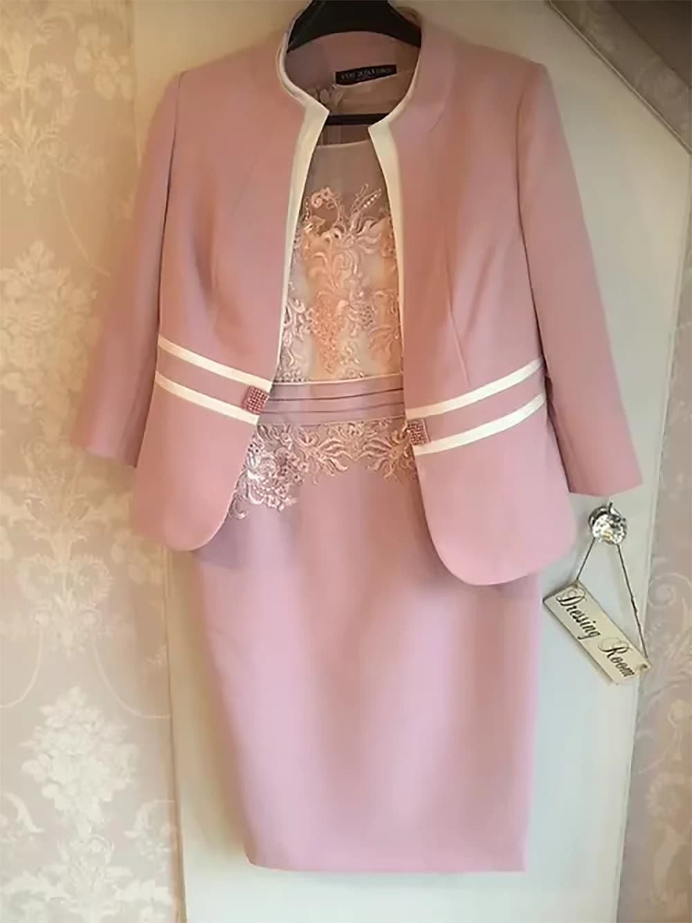 sarto su misura abito in pizzo di colore rosa abito per la madre della sposa abito da sposa abito per la madre della sposa abito formale