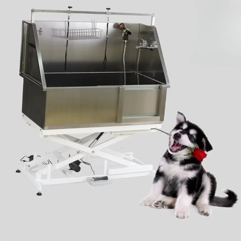 Vasca per Toelettatura Cani 2026 con Porta Scorrevole e Pedale: Vasca in Acciaio Inox per Toelettatura a Caldo di Cani e Forniture per Animali