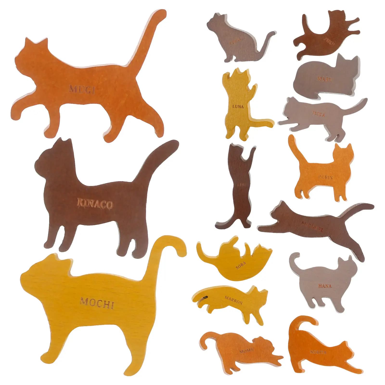 Set di Blocchi di Legno a Forma di Gatto, Gioco Educativo Impilabile per Bambini, Giocattolo per Migliorare la Cognizione e la Coordinazione Occhio-Mano
