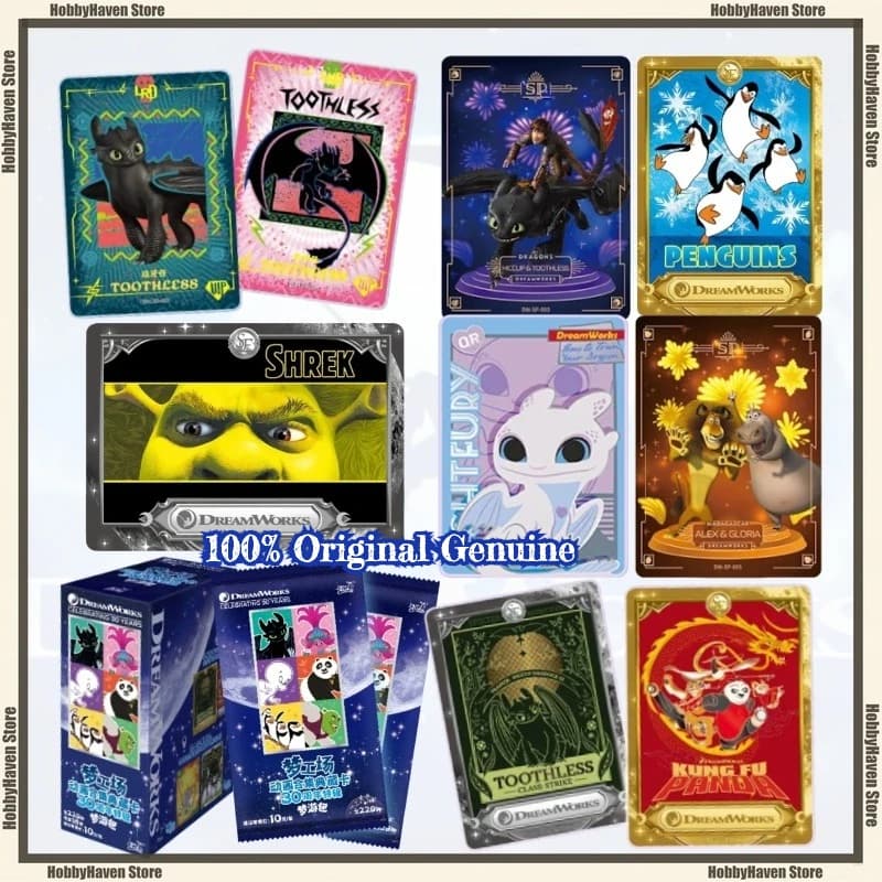 Disponibile Gioco di carte Collezione di animazioni DreamWorks Dream Walking Pack Parte 1 Regalo di raccolta di carte speciali per il 30° anniversario