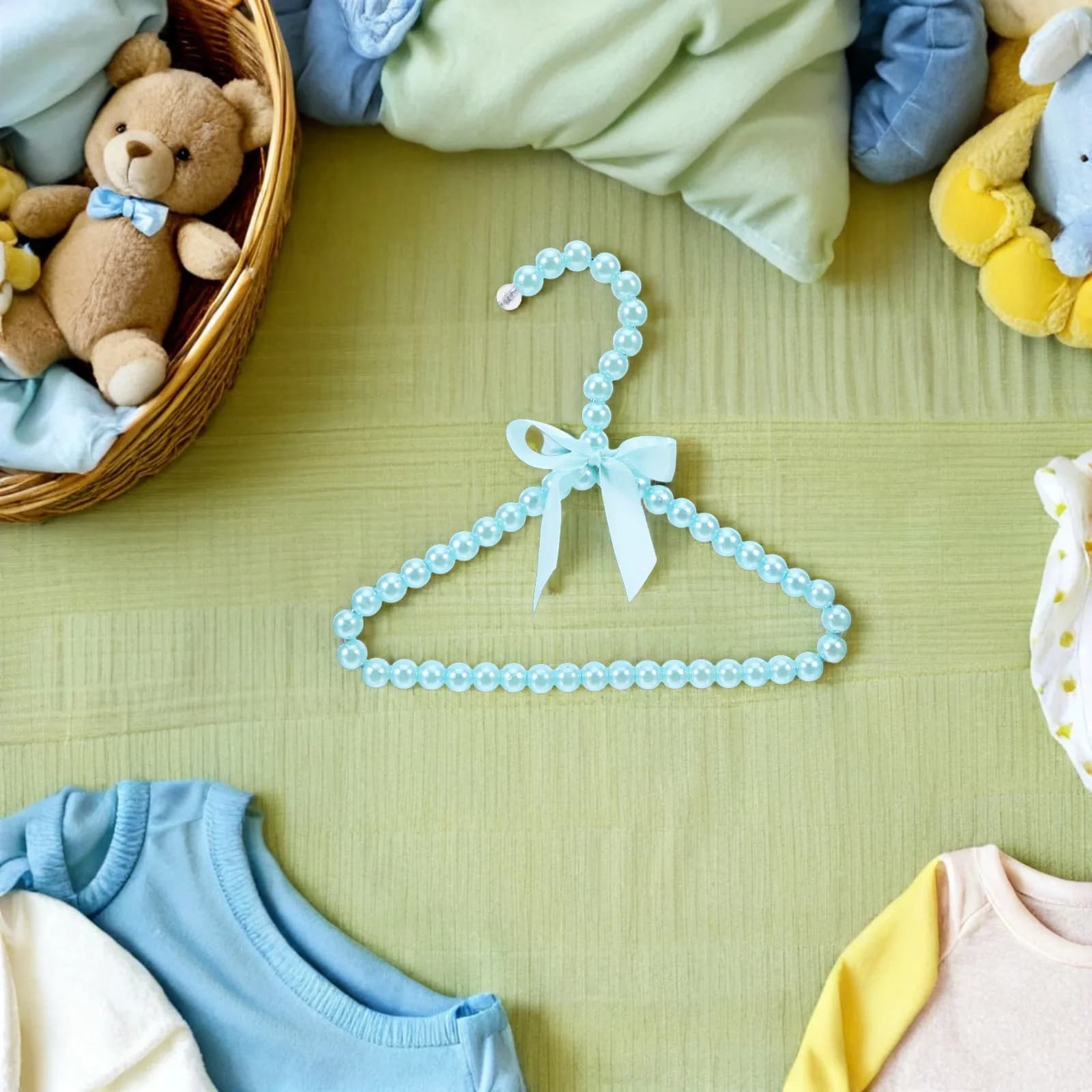5Pcs Pearl Beaded Hangers Bow Mini Clothes Hangers Decorative Closet Organizer Wardrobe Coat Hanger