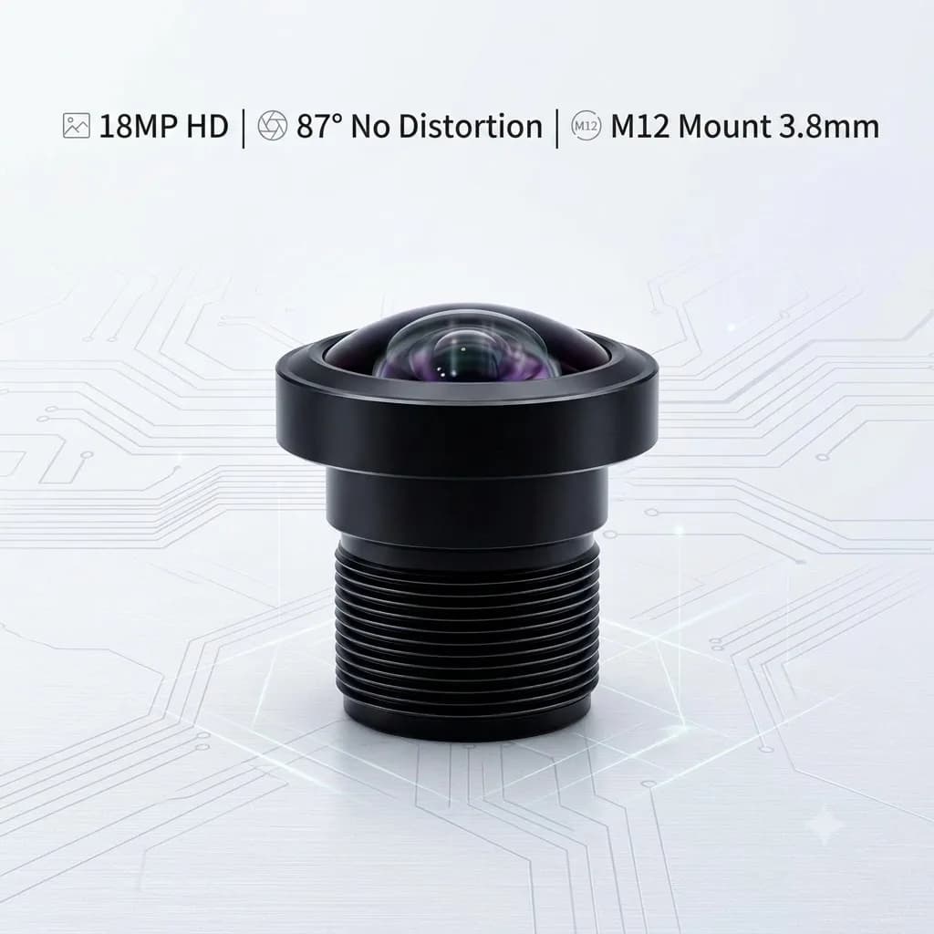 No Distortion M12 3.8mm 18MP 4K HD Lens 850nm/940nm Narrowband IR for CCTV OpenMV Face Recognition Industrial Vision