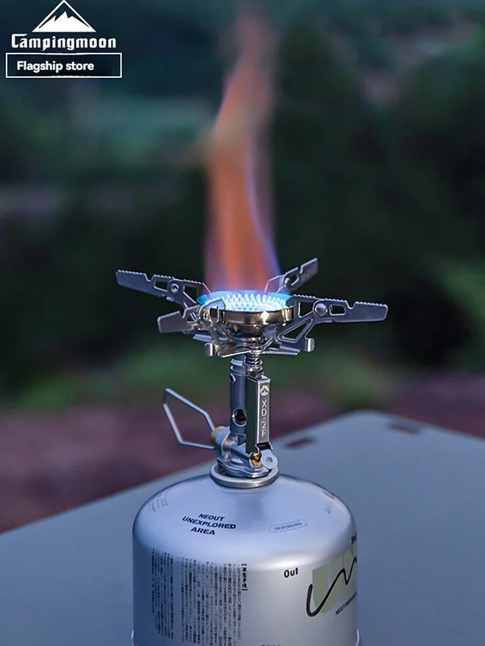 CAMPINGMOON XD-2F Rocket Stove Stabilized Output Camping Gas Stove Portable Mini Cartop Outdoor Burner