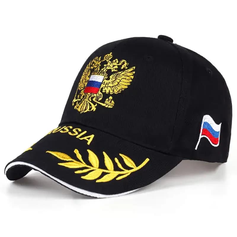 Embroidered Baseball Hat with Russian Emblem, Unisex Snapback Sports Cap for Women and Men