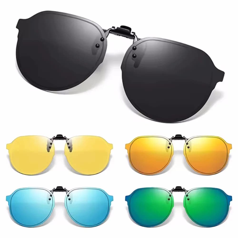 Flip Up Clip su occhiali da sole polarizzati antiriflesso uomo guida donna pesca UV400 visione notturna occhiali da sole clip occhiali universali
