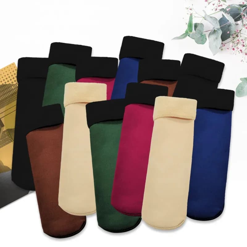 6 Paia/Lotto Calze Termiche Invernali Spesse in Lana Cashmere per Donna/Uomo, Calze Morbide in Velluto Senza Cuciture Nere per Stivali da Neve