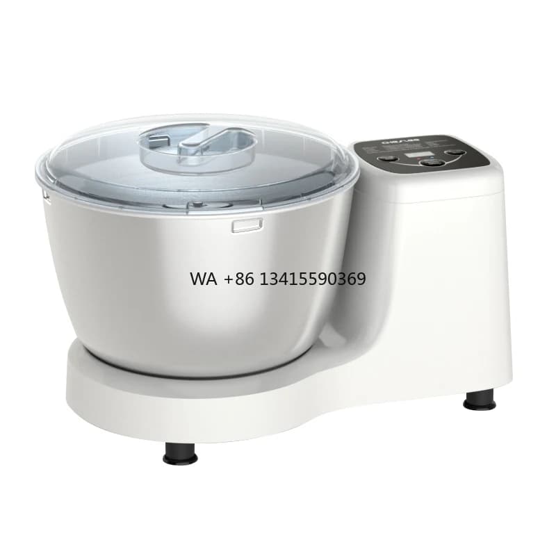 5 liters stainless steel kitchen flour mixer, mini kneader for domestic use, includes bowl for mixing, hook accessory for dough