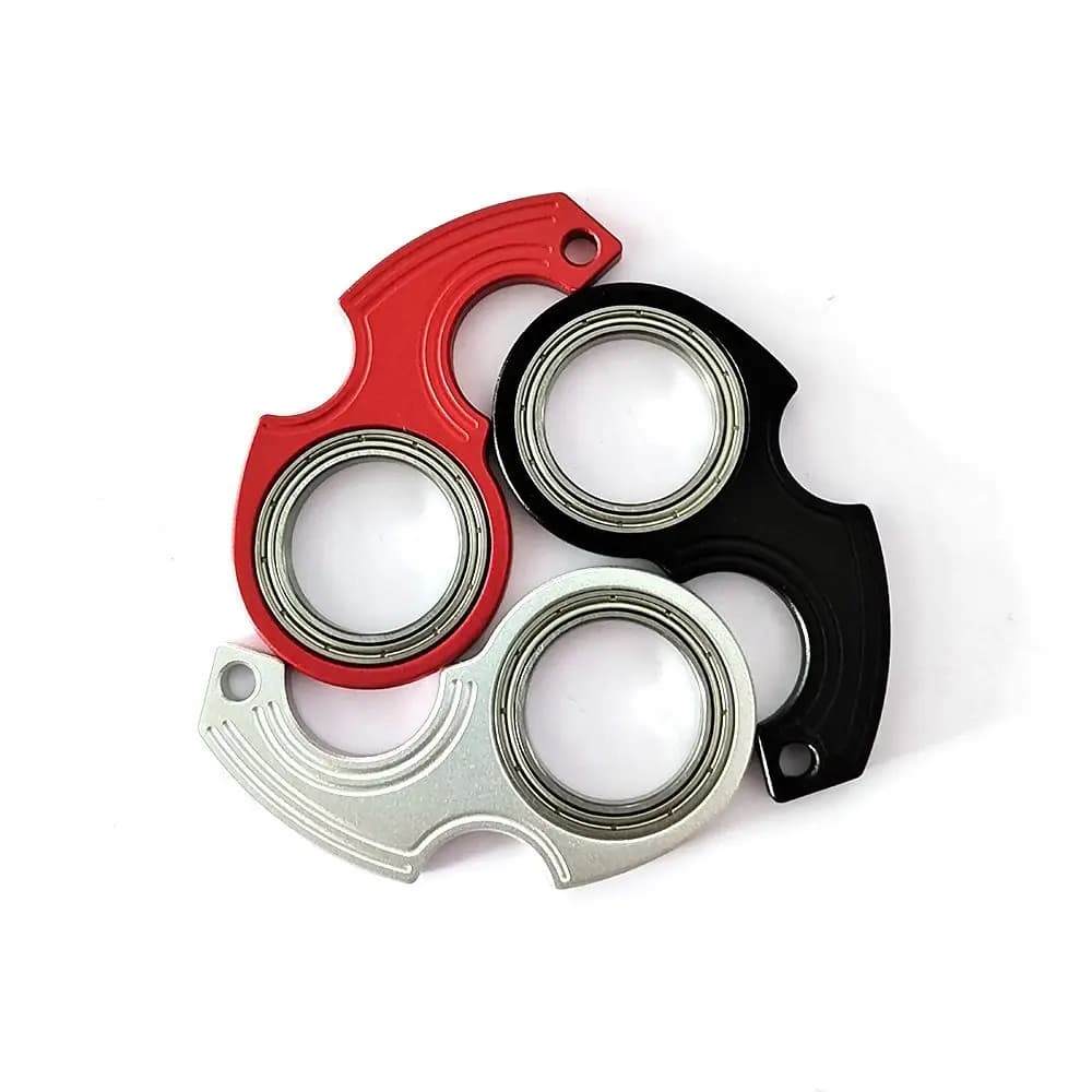 Portachiavi girevole con punta delle dita in lega di alluminio Allevia la noia leggera Portachiavi Fidget Spinner alla moda Leggero creativo