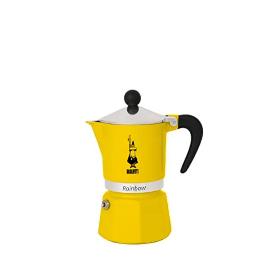 Caffettiera Gialla Rainbow 3 Tazze in Alluminio 4982