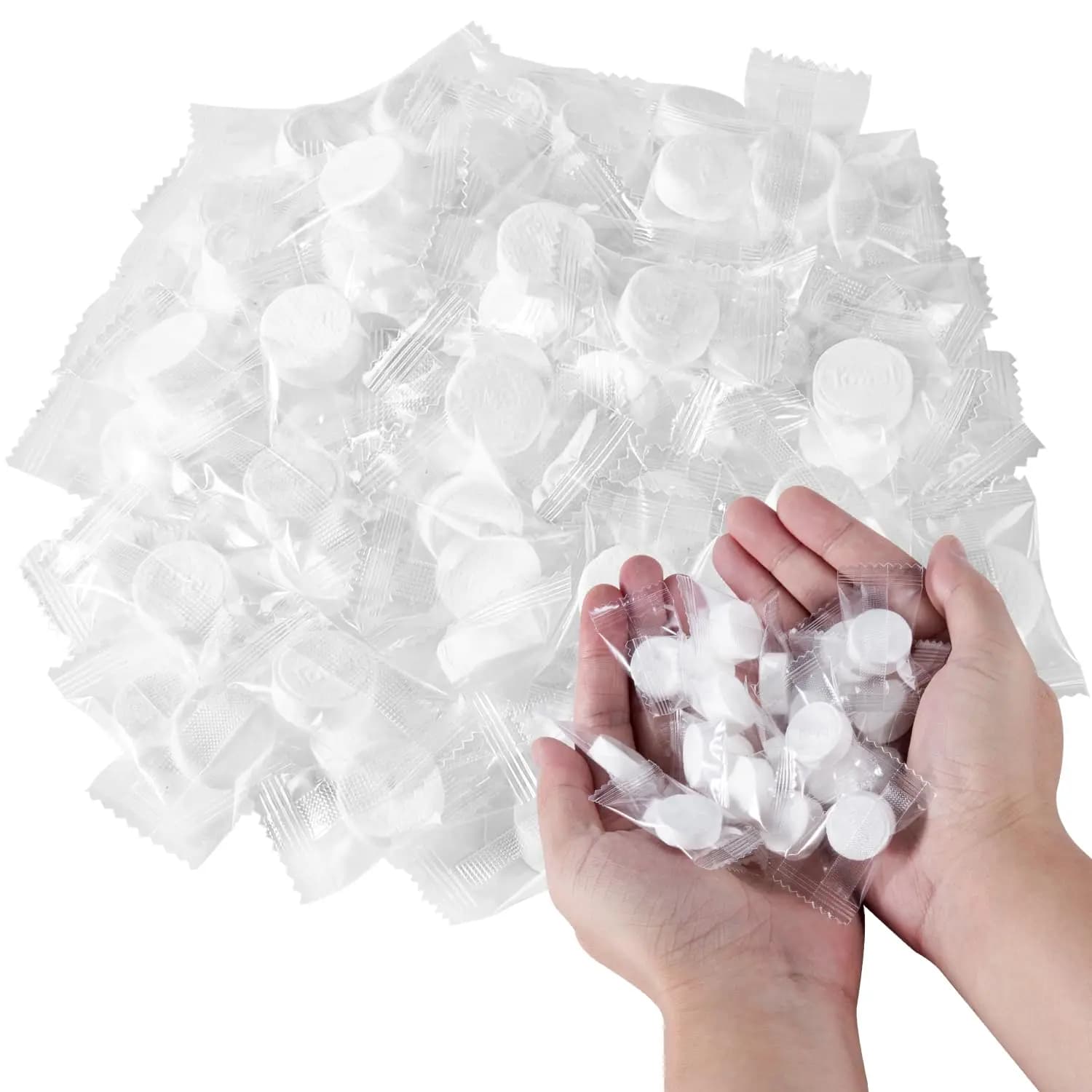 200 Pieces Compressed Towels Portable Disposable Mini Compressed Coin Tissue Toilet Paper Tablets for Travel, Camping, Hiking, S