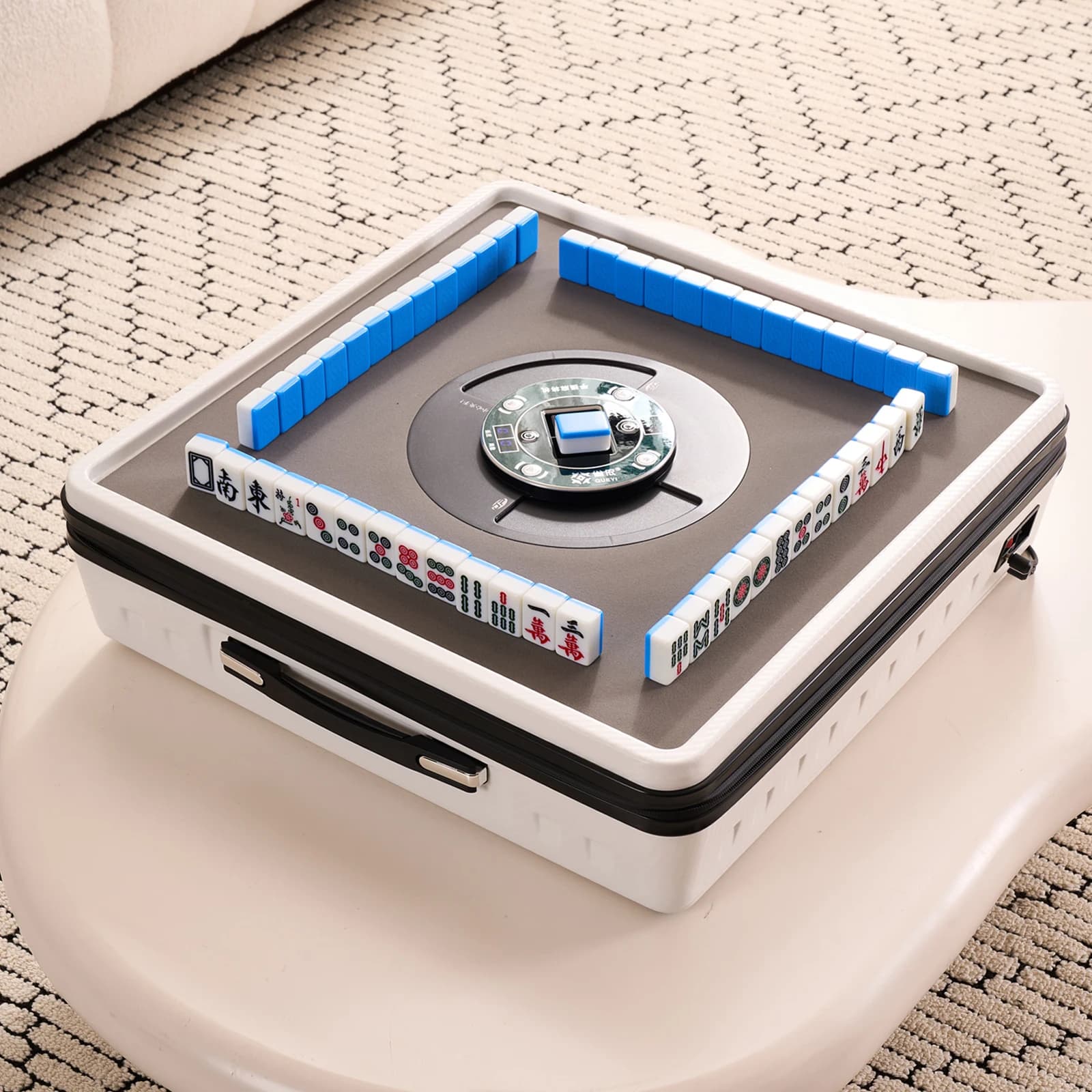 Tavolo Mahjong portatile automatico in stile americano e cinese con mini tavolo da traino portatile con piastrelle magnetiche