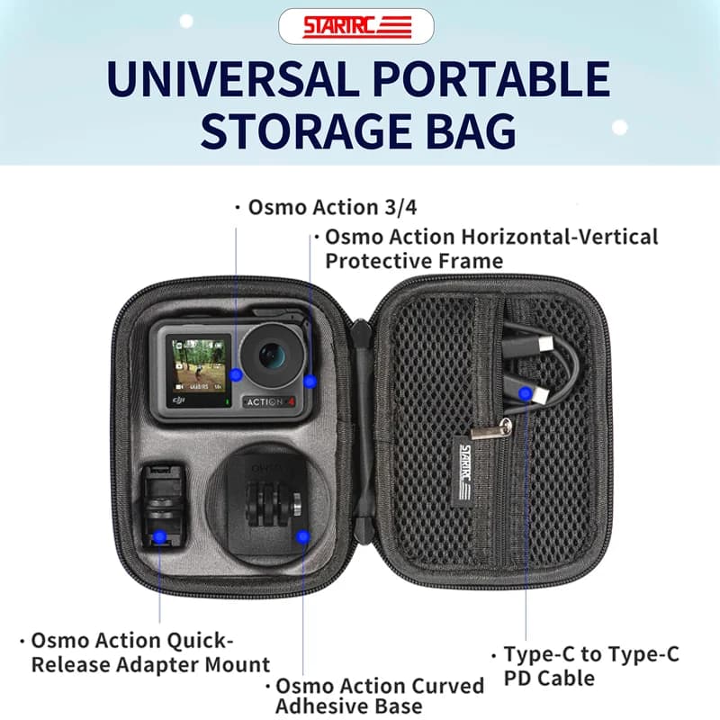 STARTRC Hard Shockproof Water Resistant Housing for DJI Osmo Action 5 Pro Action 4 Camera Accessories MIL STD 810H Travel Certificate