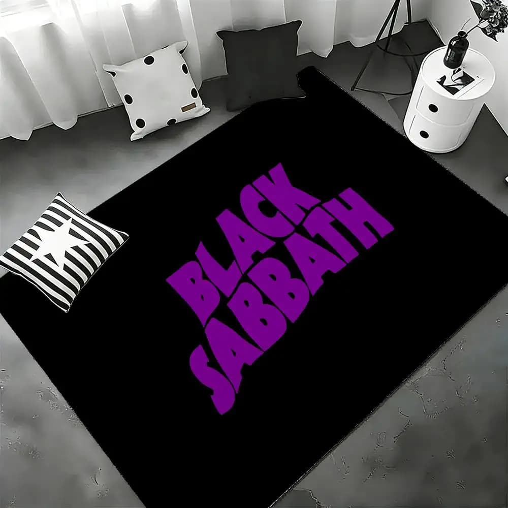 Carpet for the house B-Black Sabbath Band, per bedroom, living room, in flannel, anti-slip, home decoration