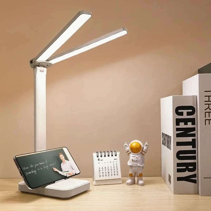 LED Desk Lamp with 3 Levels of Brightness, Night Light Touch, USB Rechargeable, Eye Protection, Table Lamp Foldable