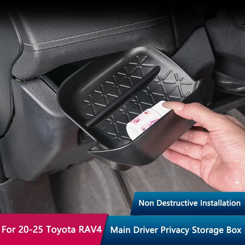 QHCP Scatola di immagazzinaggio nascosta del conducente principale dell'auto Organizzatore Pullout Piccola scatola di immagazzinaggio Privacy per Toyota RAV4 20-25 Accessori interni