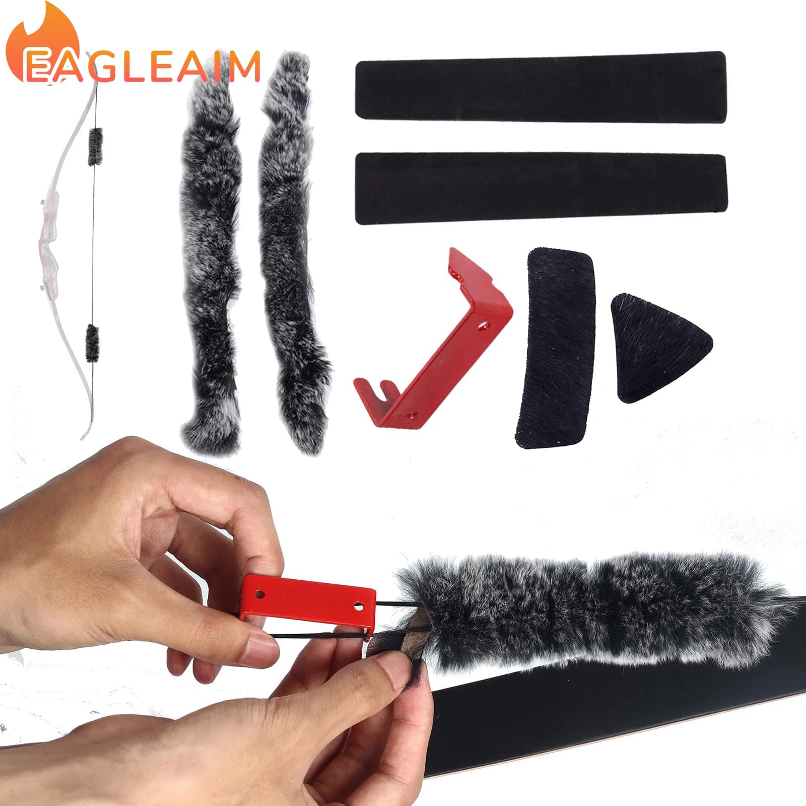 Bow String Silencers for Recurve or Longbow Recurve Bow Silencers and Dampeners Kit with Fur Recurve Arrow Rest and Limb Silence