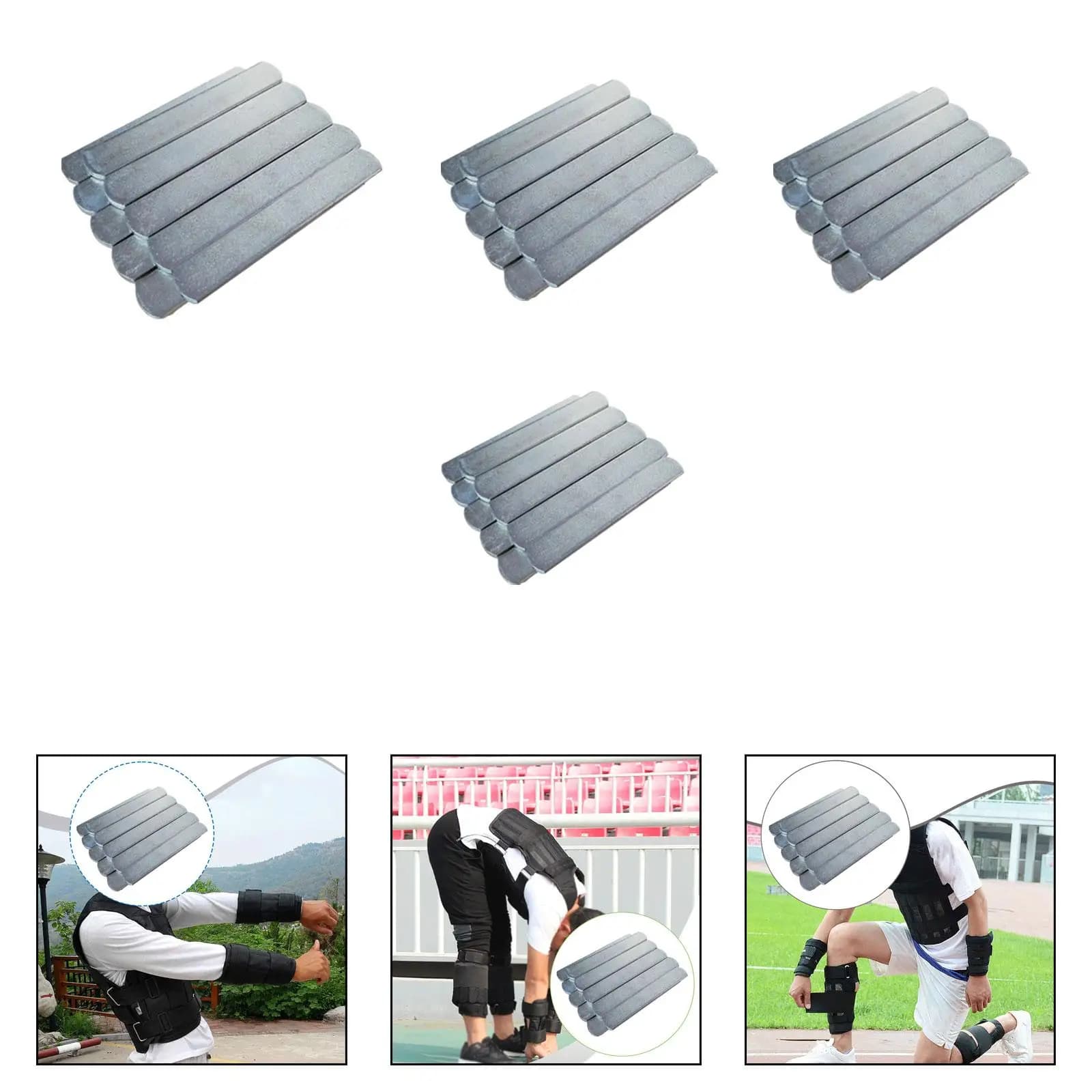 10 Pieces Steel Weight Plate Rustproof Round Head Adjustable Weight Blocks Weight Plate Set Sturdy for Jogging Weight Training