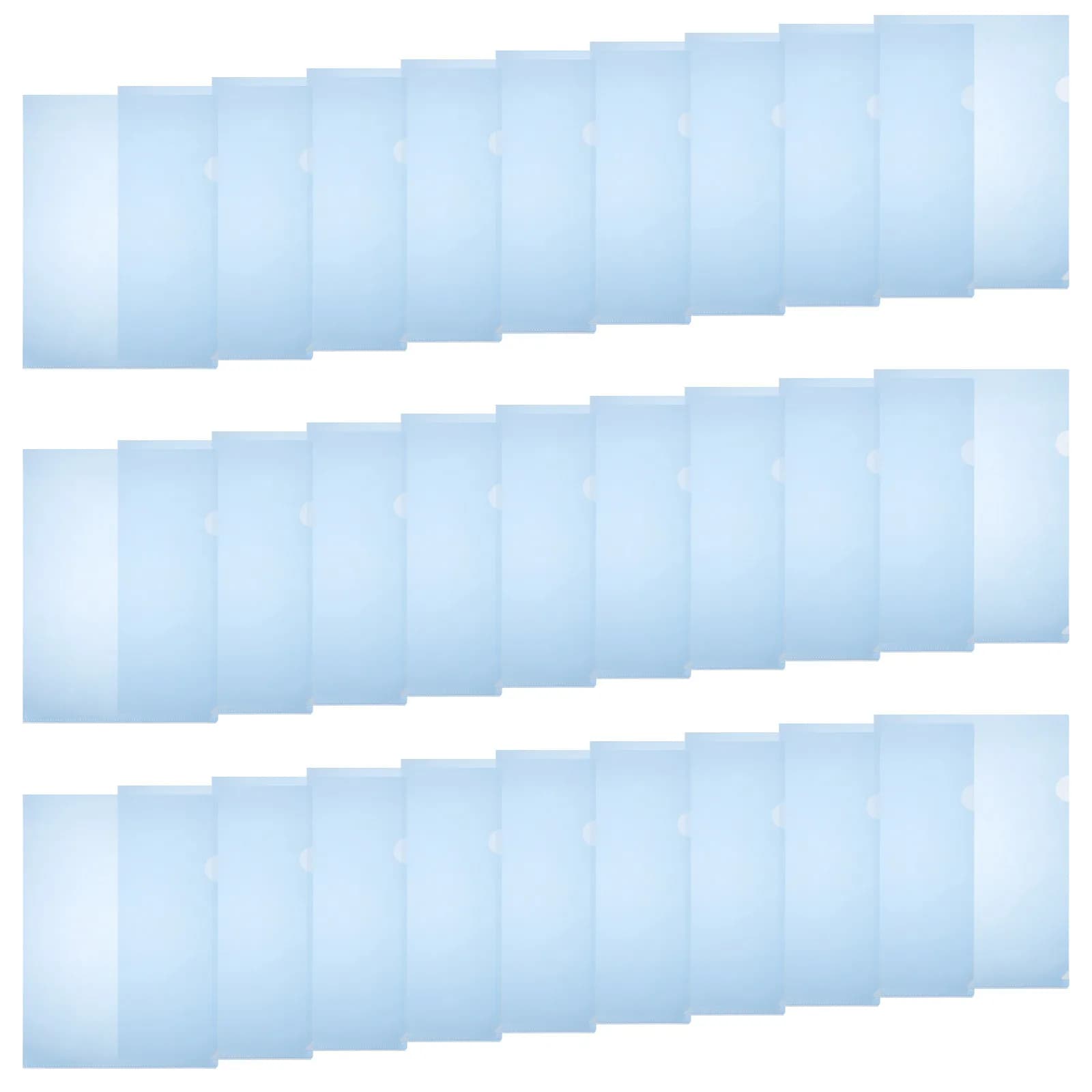 30 Pezzi Cartelle Portadocumenti Trasparenti A4 a Forma di L, Organizzatore di Documenti in Plastica, Soluzione Efficiente per l'Archiviazione dei Documenti