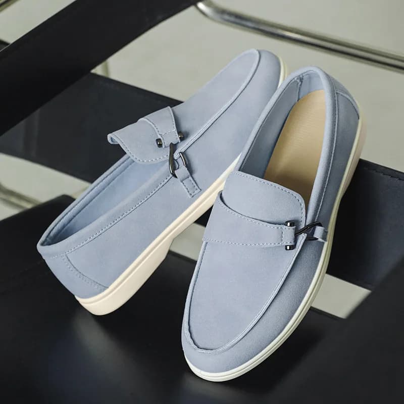 Spring New Shoes for Men Suede Leather Casual Shoes British Style Soft Sole Slip-on Loafers