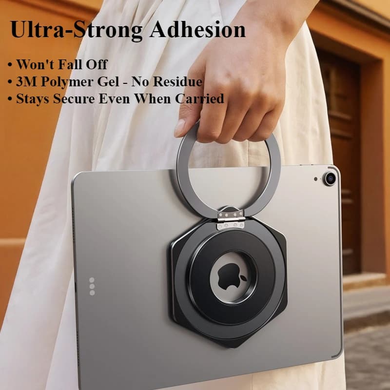Porta tablet magnetico Oatsbasf con 360 ° Supporto ad anello girevole Supporto in metallo Supporto adesivo Tablet universale per iPad Pad Tablet