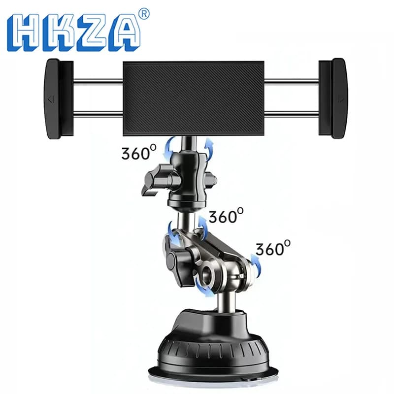 Supporto universale per tablet in metallo per auto, staffa con testa a sfera, supporto a ventosa, supporto con rotazione a 360 gradi per iPad 12,9" Samsung Xiaomi