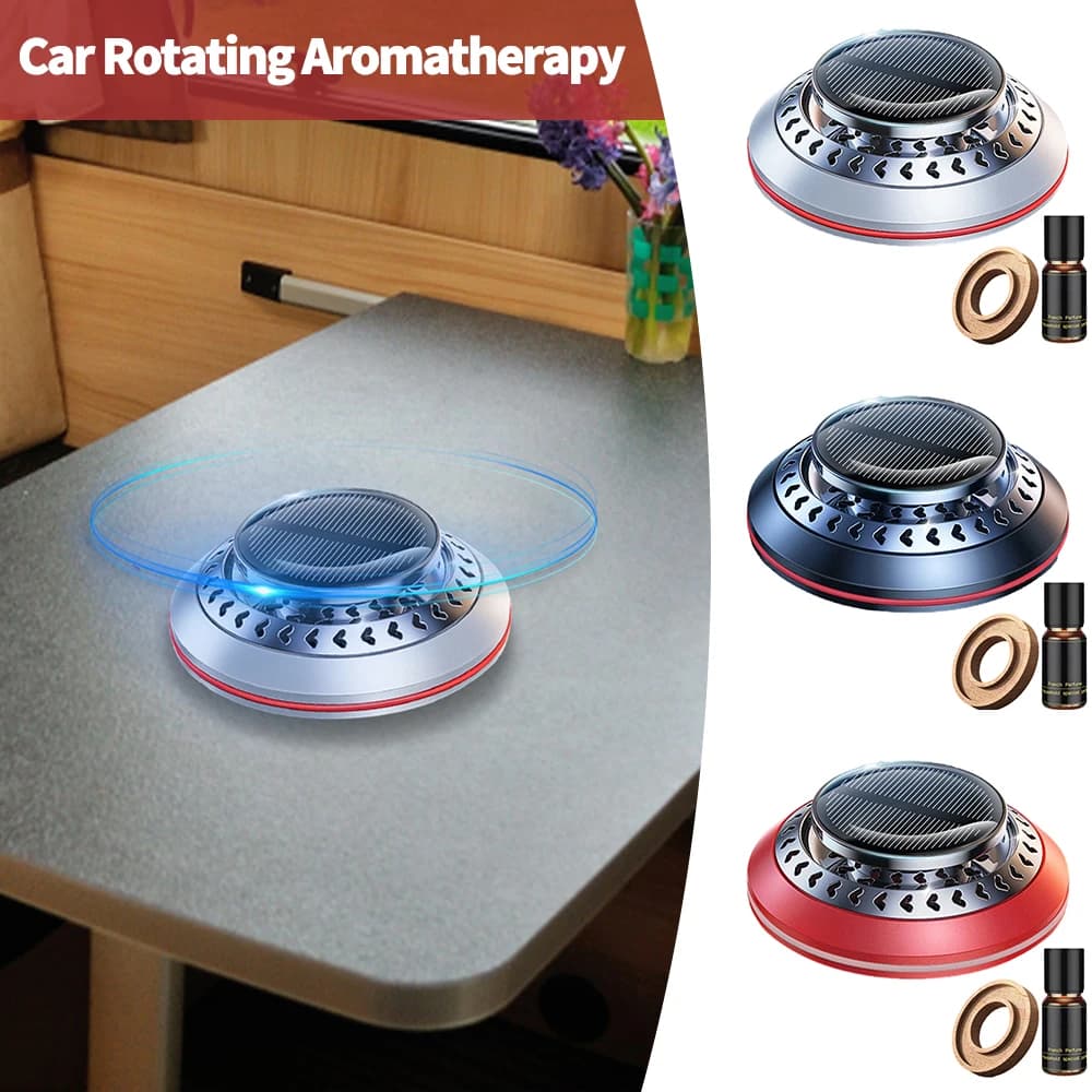 Solar Energy Car Aromatherapy Automatic Solar Rotation Car Deodorant Fragrance Car Ornaments Diffuser For Car Interior Accessories
