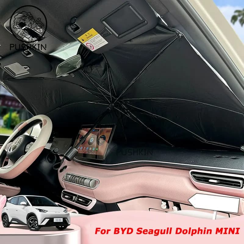 Per BYD Seagull Dolphin MINI 2024 2025 2026 Parabrezza per auto Ombrello pieghevole Isolamento Protezione UV Riflettore Parasole Accessori
